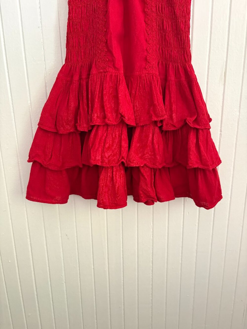 100% Cotton Smocked Peasant Mini Dress - Picture 8 of 16